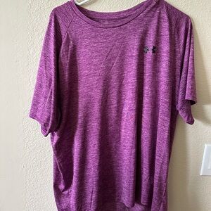 Under Armour women's Purple Heathered Athletic Tee size XXL/ NWOT B166